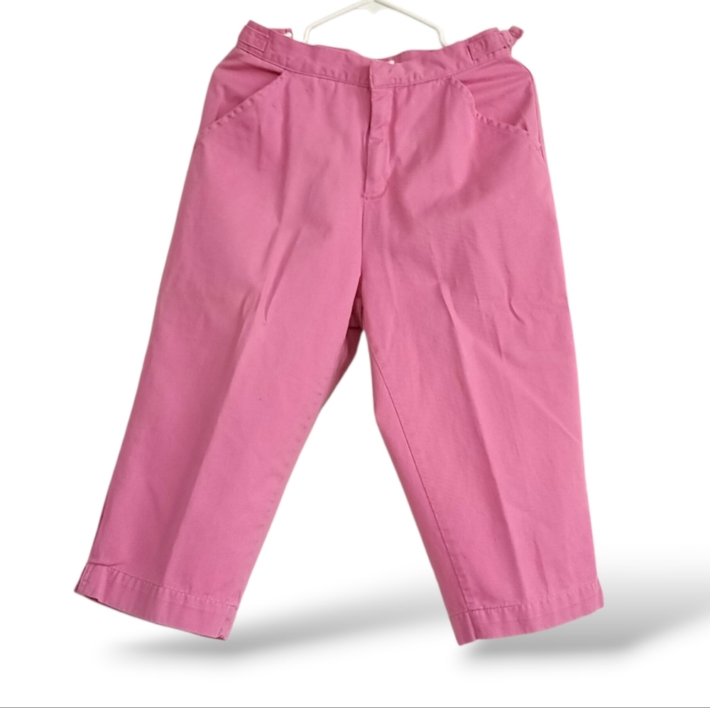 Cherokee Pink Wide Leg Capri Pants High Waist 90s Retro Pedal Pusher Relaxed Fit